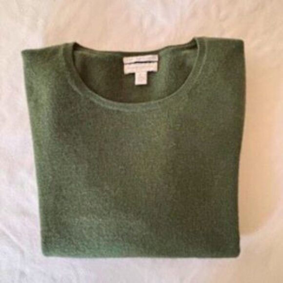 Charter Club 100% Cashmere Crewneck Sweater XL — Heather Pine (Green) - Picture 3 of 12
